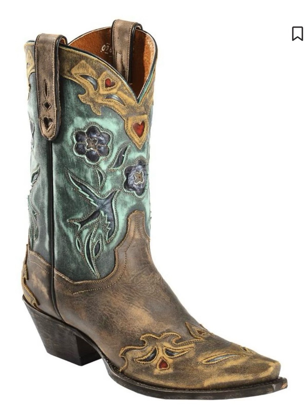 Western DAN POST WOMEN'S BLUE BIRD WINGTIP Boho Cowboy BOOTS vintage